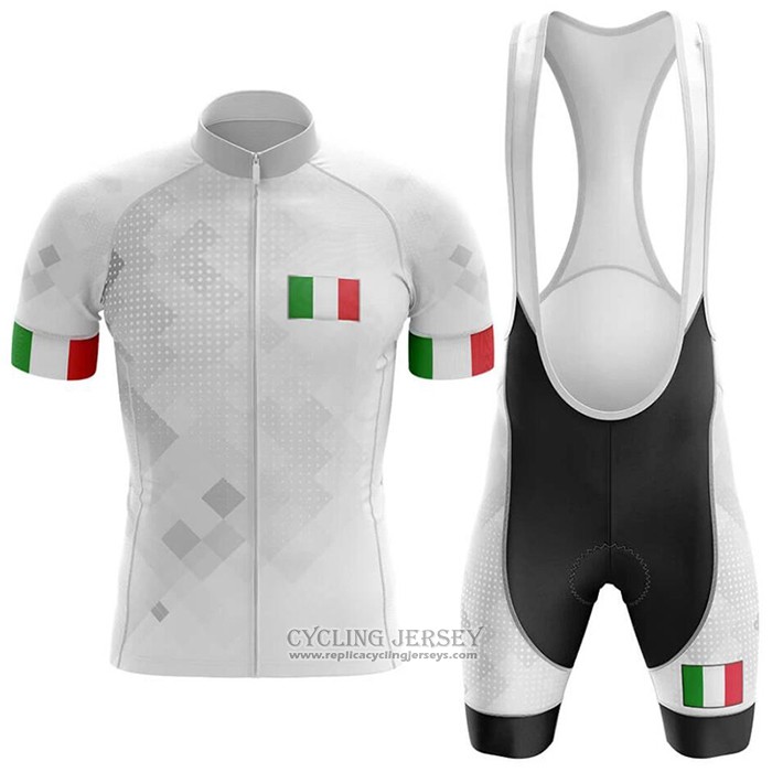 2020 Cycling Jersey Italy White Short Sleeve And Bib Short (2)